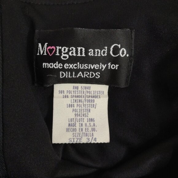 VTG 90s Black Gothic Prom Dress Size 3/4 Black Velvet Glitter Formal Gown USA - Picture 3 of 11